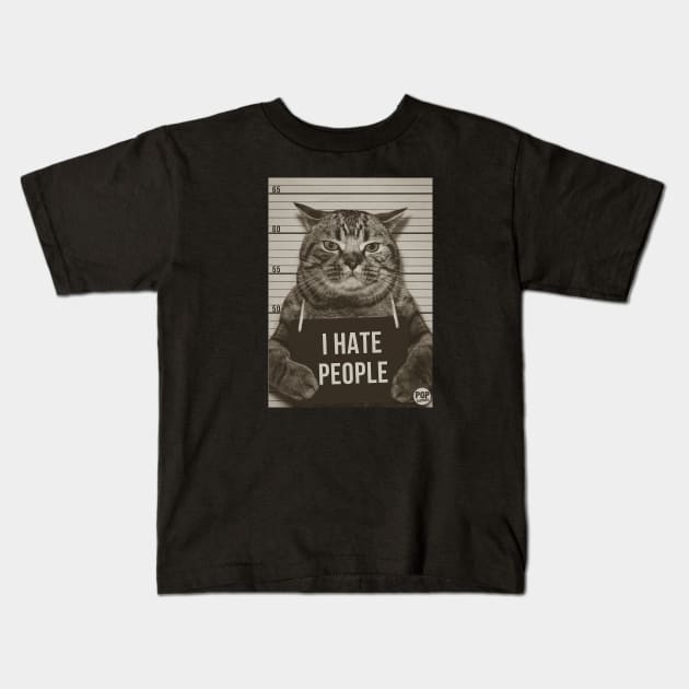 I HATE PEOPLE Kids T-Shirt by toddgoldmanart